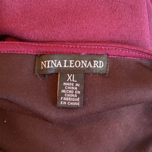 •Nina Leonard• Faux Suede Burgundy Shift Dress - Size XL - Picture 2 of 8